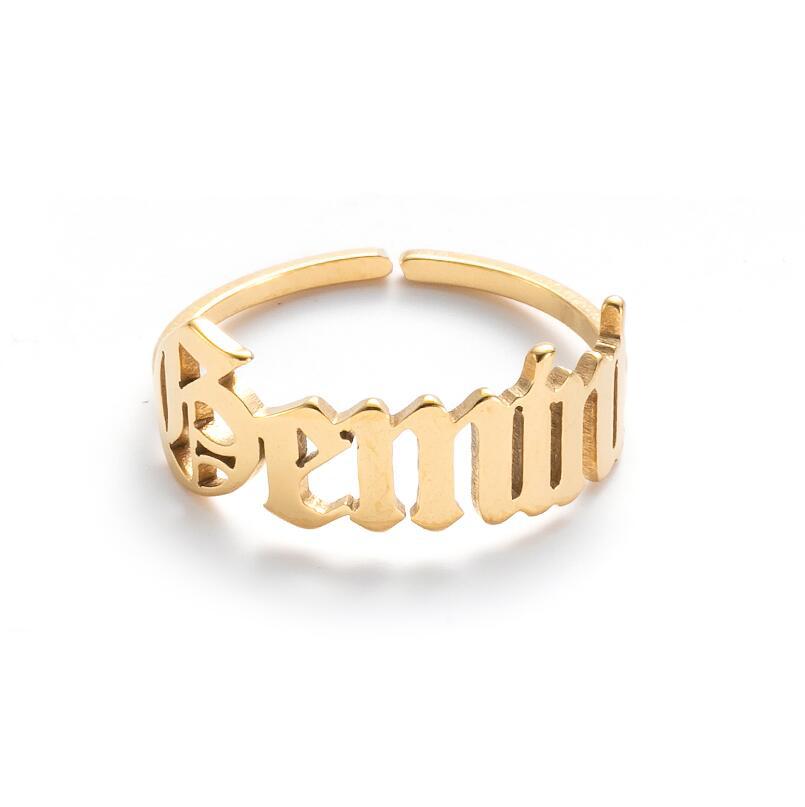 Wholesale Stainless steel retro twelve zodiac simple open ring
